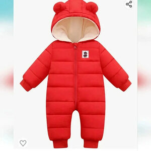 Red bear infant Snowsuit 6-9 months